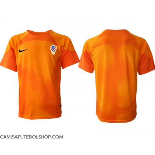 Camisa de time de futebol Croácia Goleiro Replicas 2º Equipamento Mundo 2022 Manga Curta